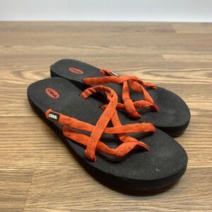 Teva Olowahu Women's Size 9 Orange Flip Flops Slip On Thong Sandals 6840